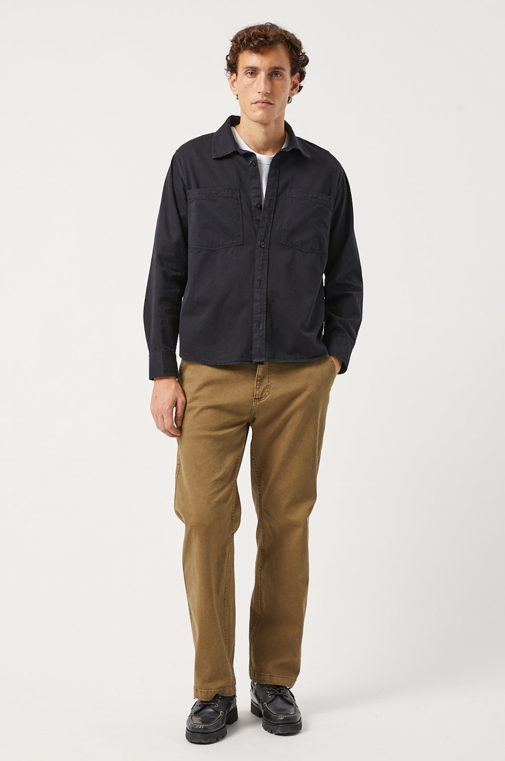 Corridor Garment Dye Twill LS Shirt Black.