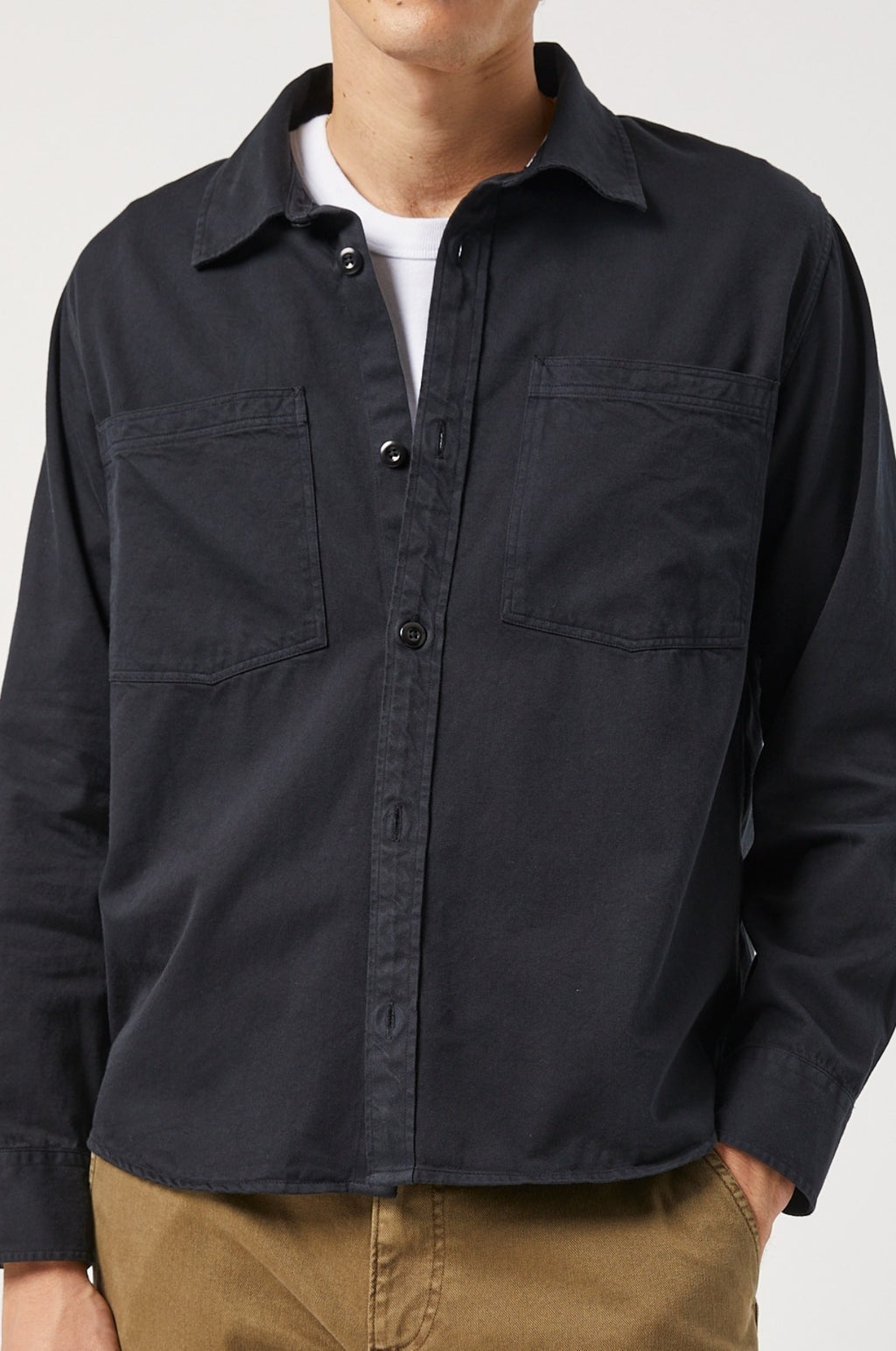 Garment Dye Twill LS Shirt Black