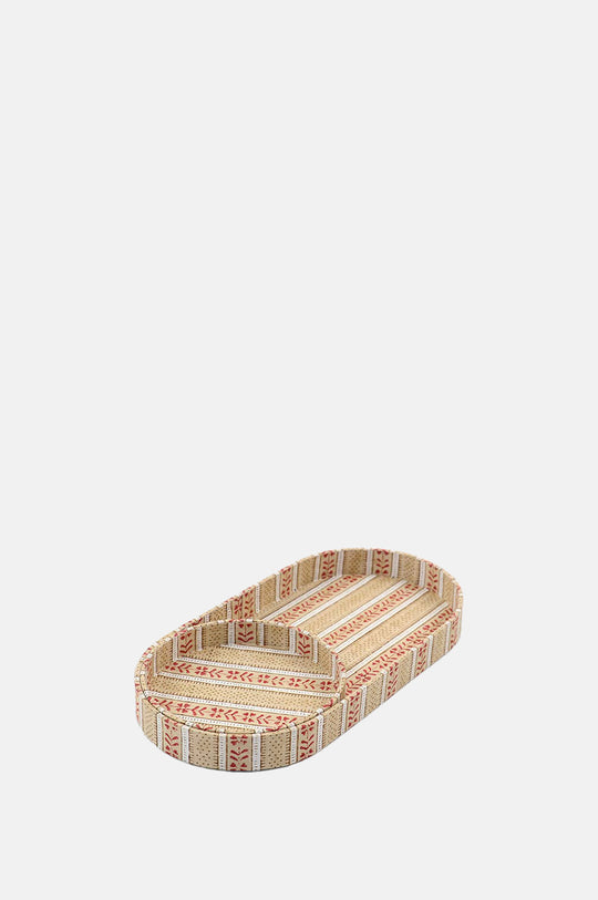 Desk Tray Set Floral Stripe Ochre