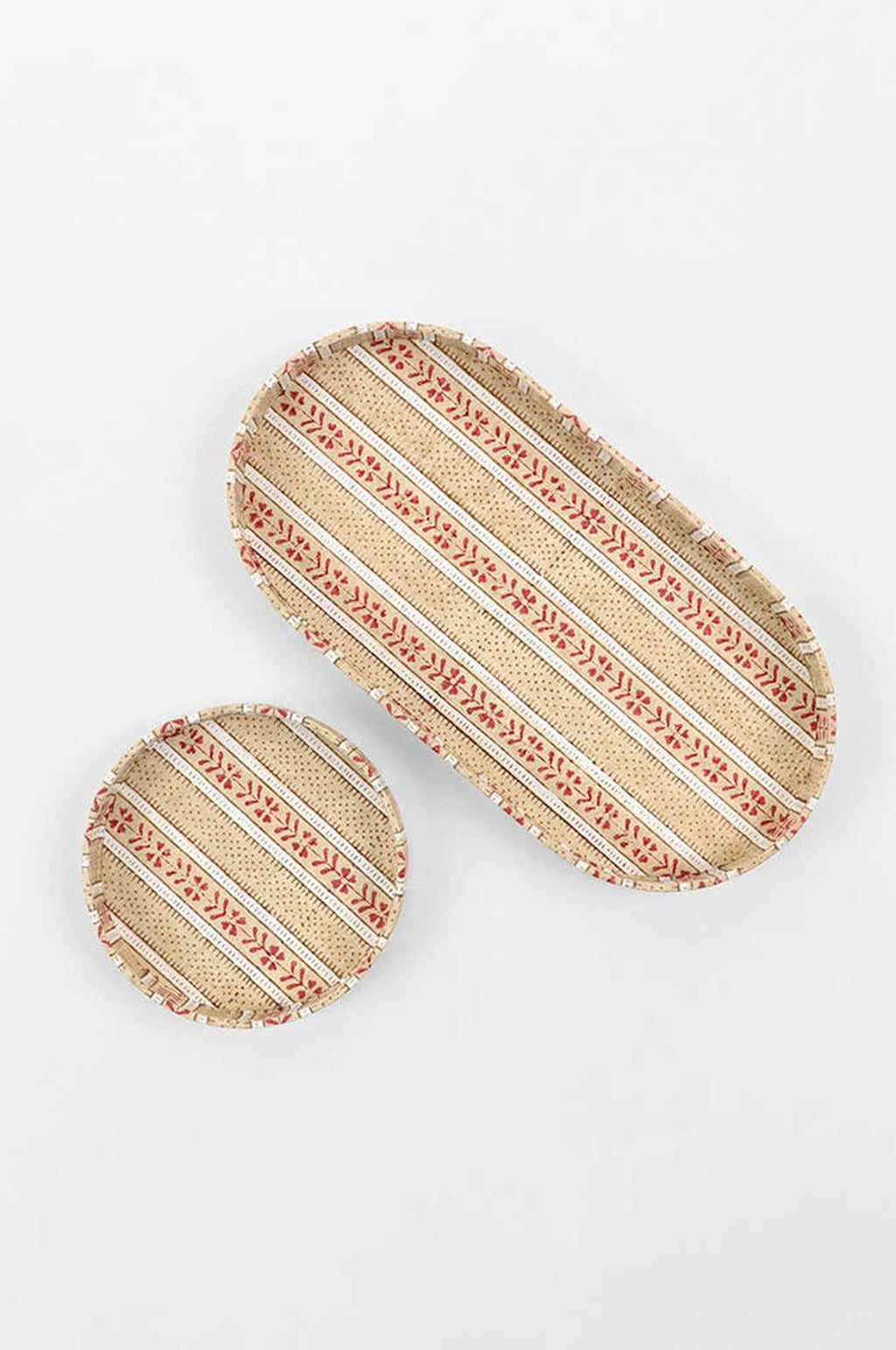 Desk Tray Set Floral Stripe Ochre