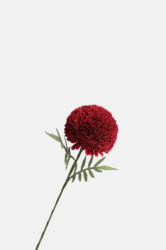 Handmade Paper Flower Stem Maroon