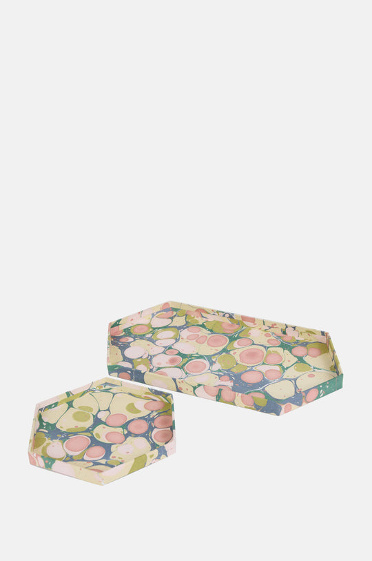 Hexagon Tray Set Moss Bubble
