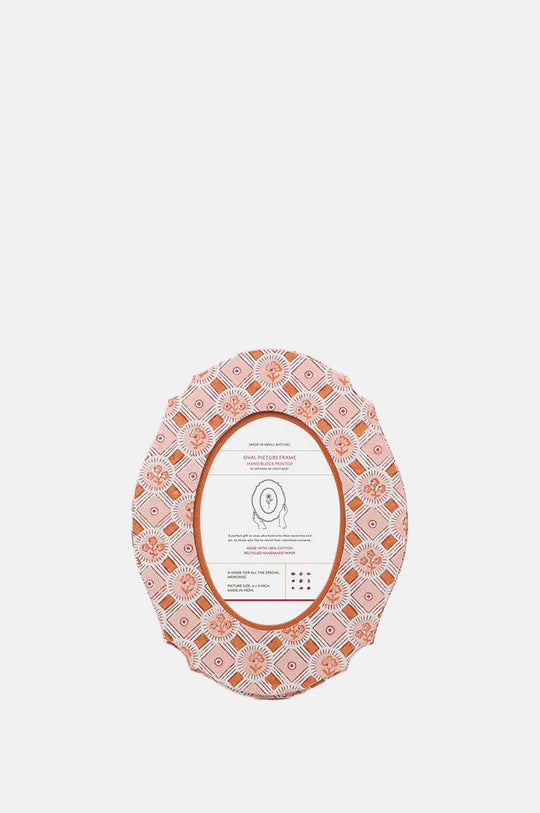 Oval Table Top Picture Frame Spring Bloom Orange