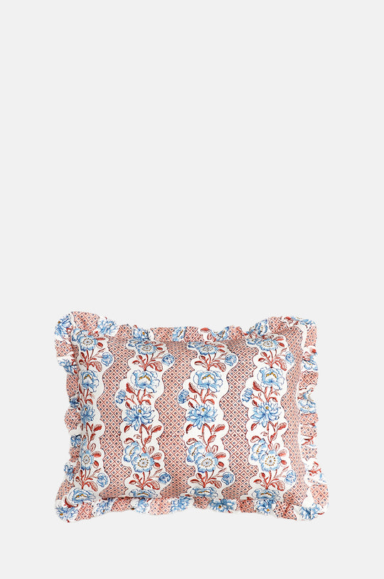 Pink Blooming Trellis Ruffle Cushion