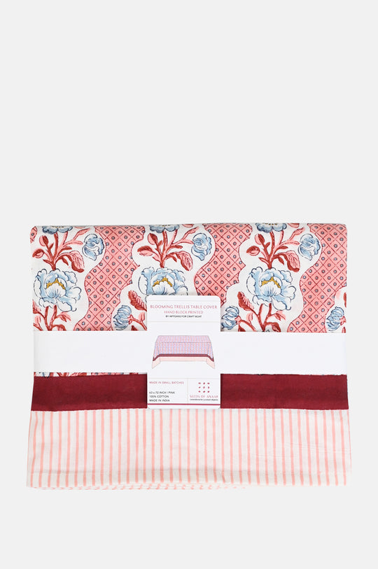 Pink Blooming Trellis Tablecloth