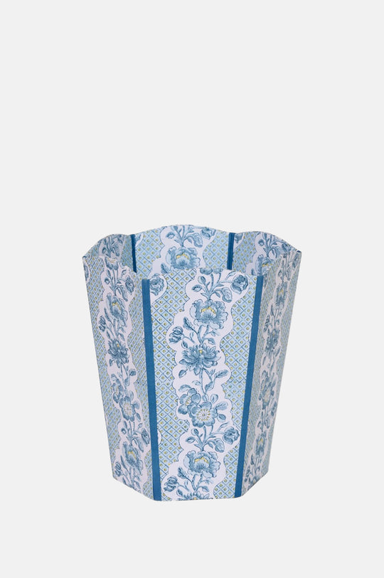 Scalloped Collapsible Basket Indigo