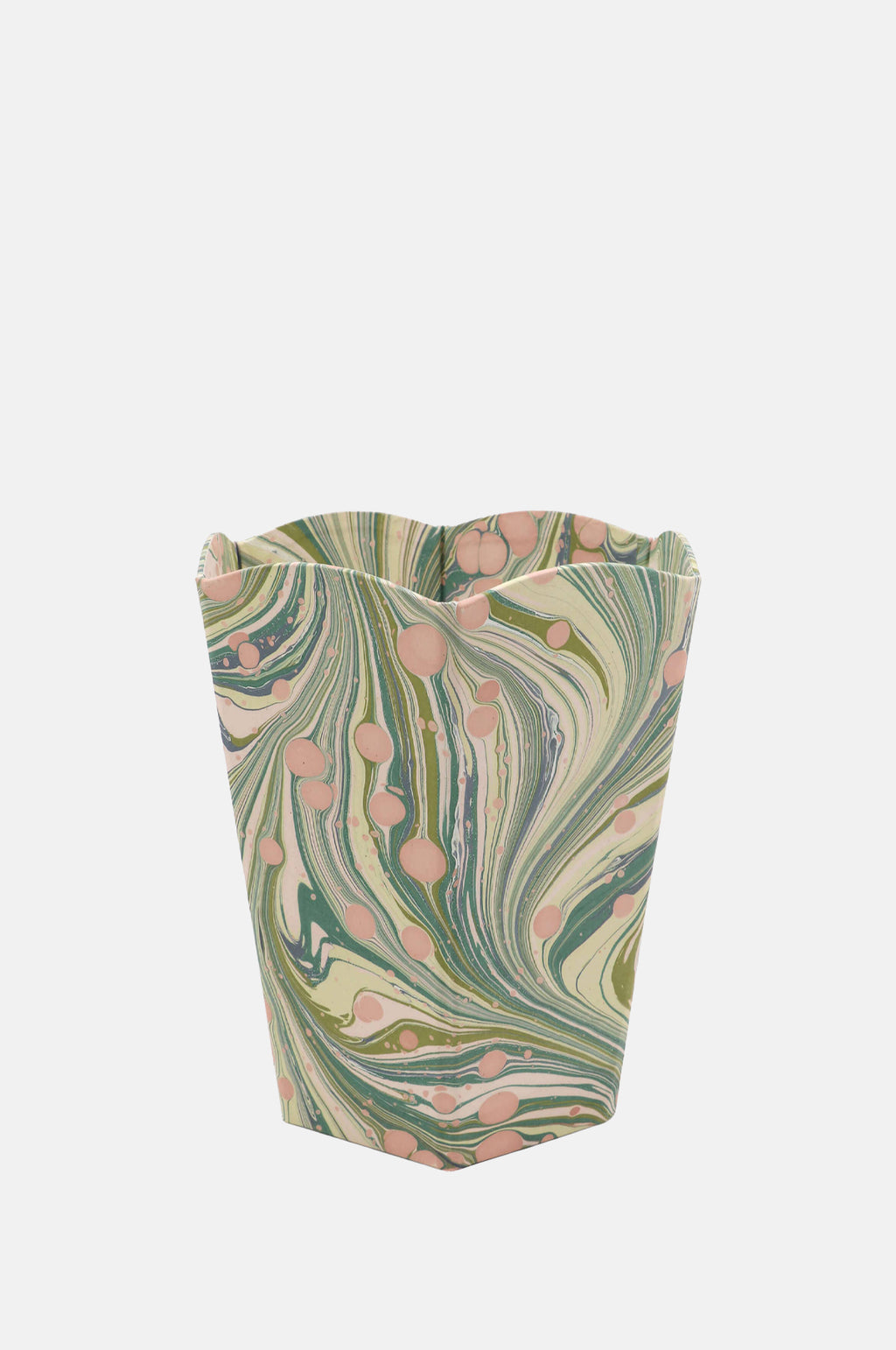 Craft Boat Scalloped Collapsible Basket Moss Fire Whirl.