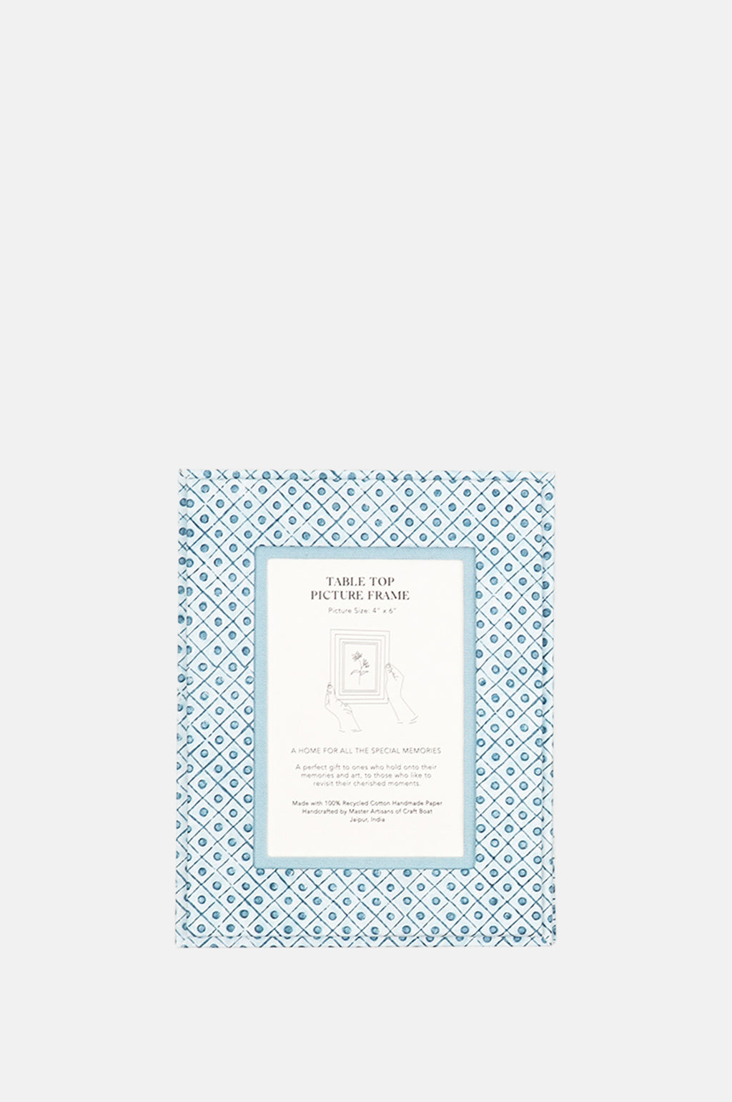 Craft Boat Table Top Picture Frame Dot and Grid Indigo.