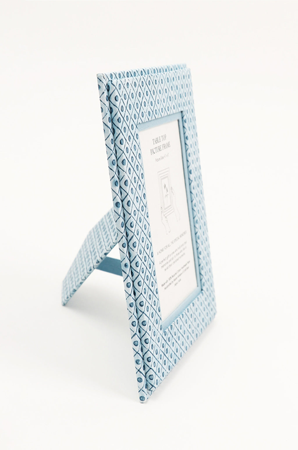 Table Top Picture Frame Dot & Grid Indigo
