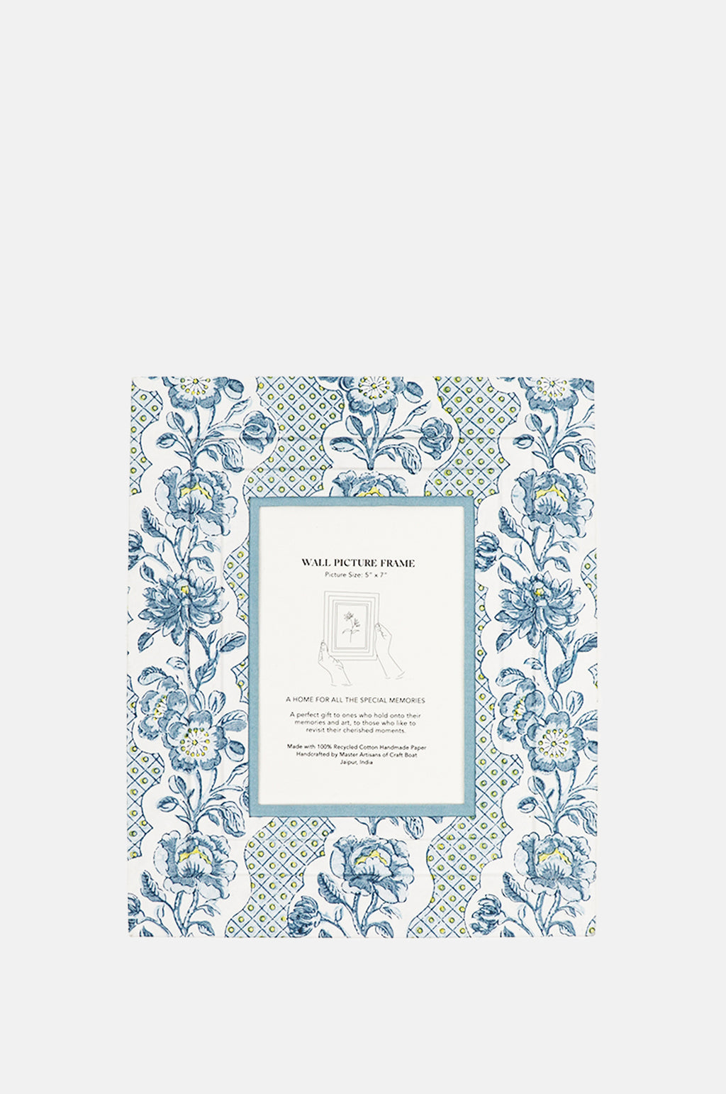 Craft Boat Wall Picture Frame Indigo Blooming Trellis.