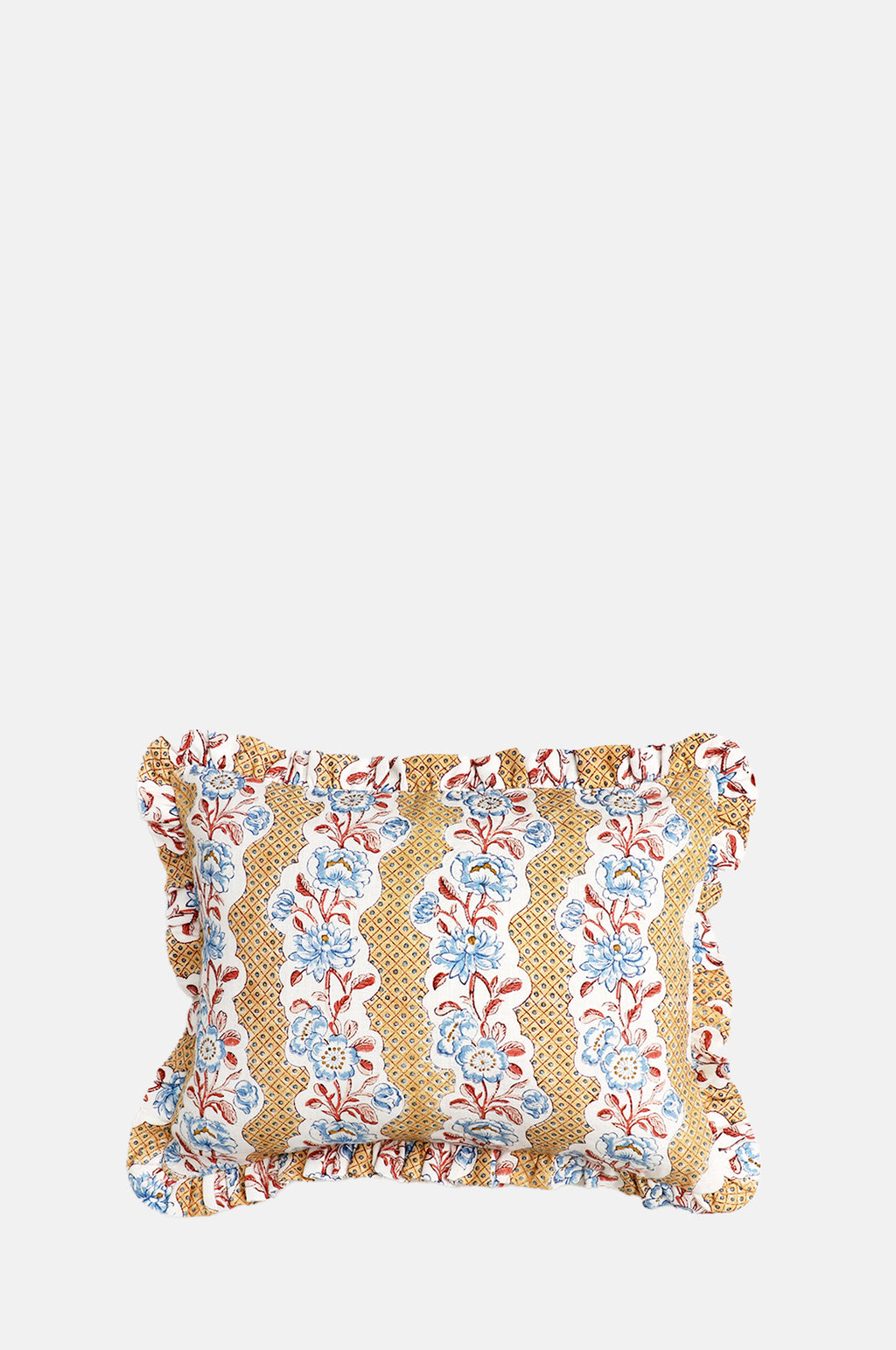 Craft Boat Yellow Blooming Trellis Ruffle Cushion.