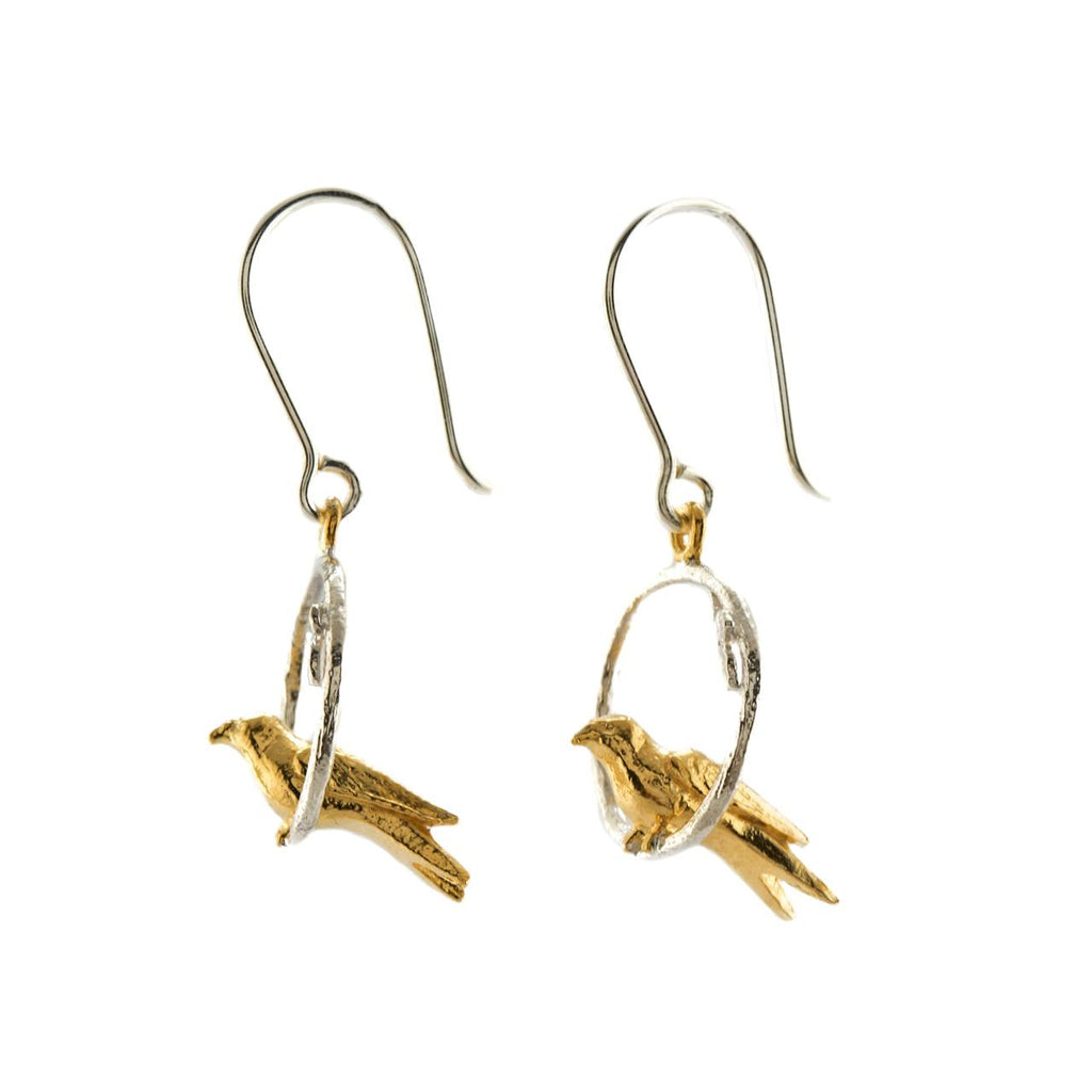 A.M. Tiny Bird Loop Earrings