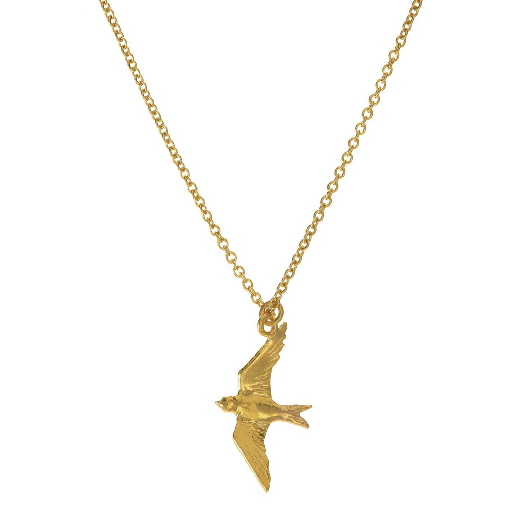 A.M. Flying Swallow Necklace Gold