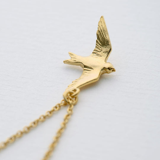 A.M. Flying Swallow Necklace Gold