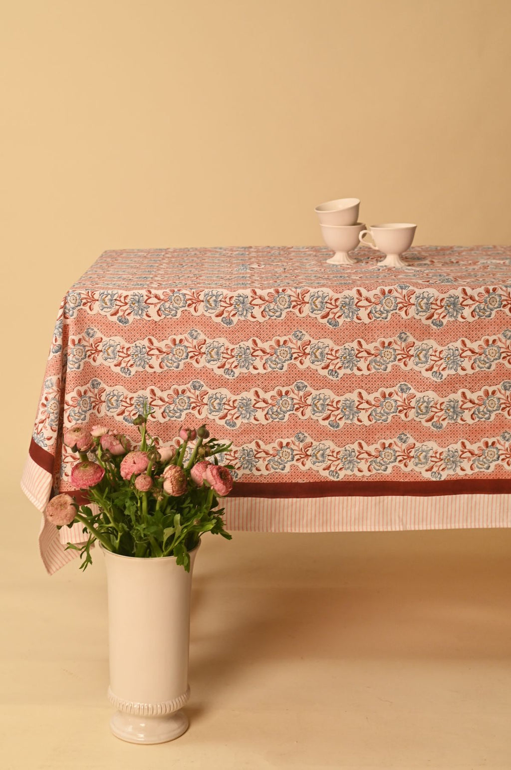 Pink Blooming Trellis Tablecloth