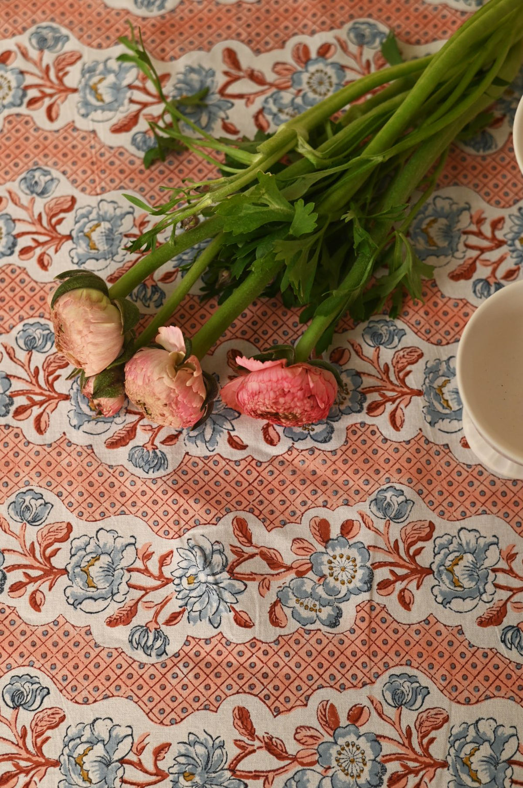 Pink Blooming Trellis Tablecloth