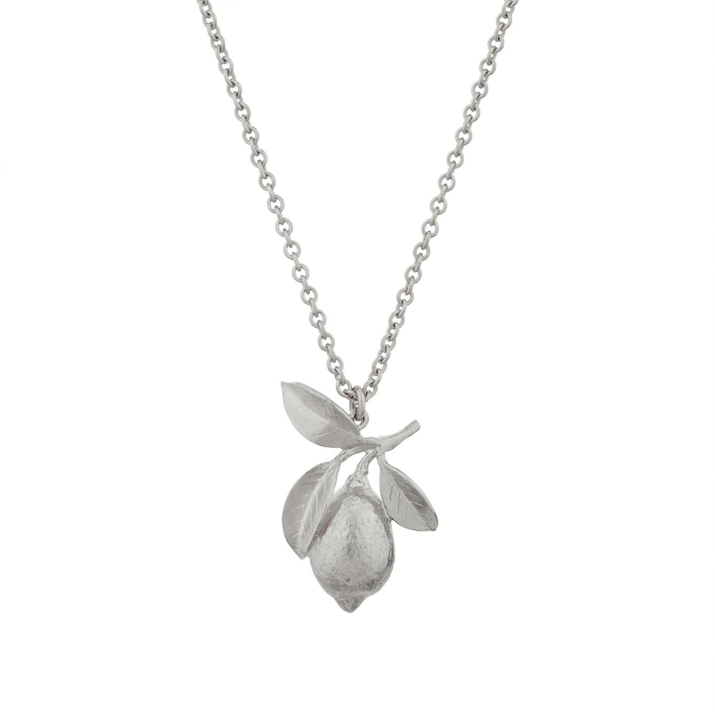 A.M. Large Lemon & Leaf Necklace Silver