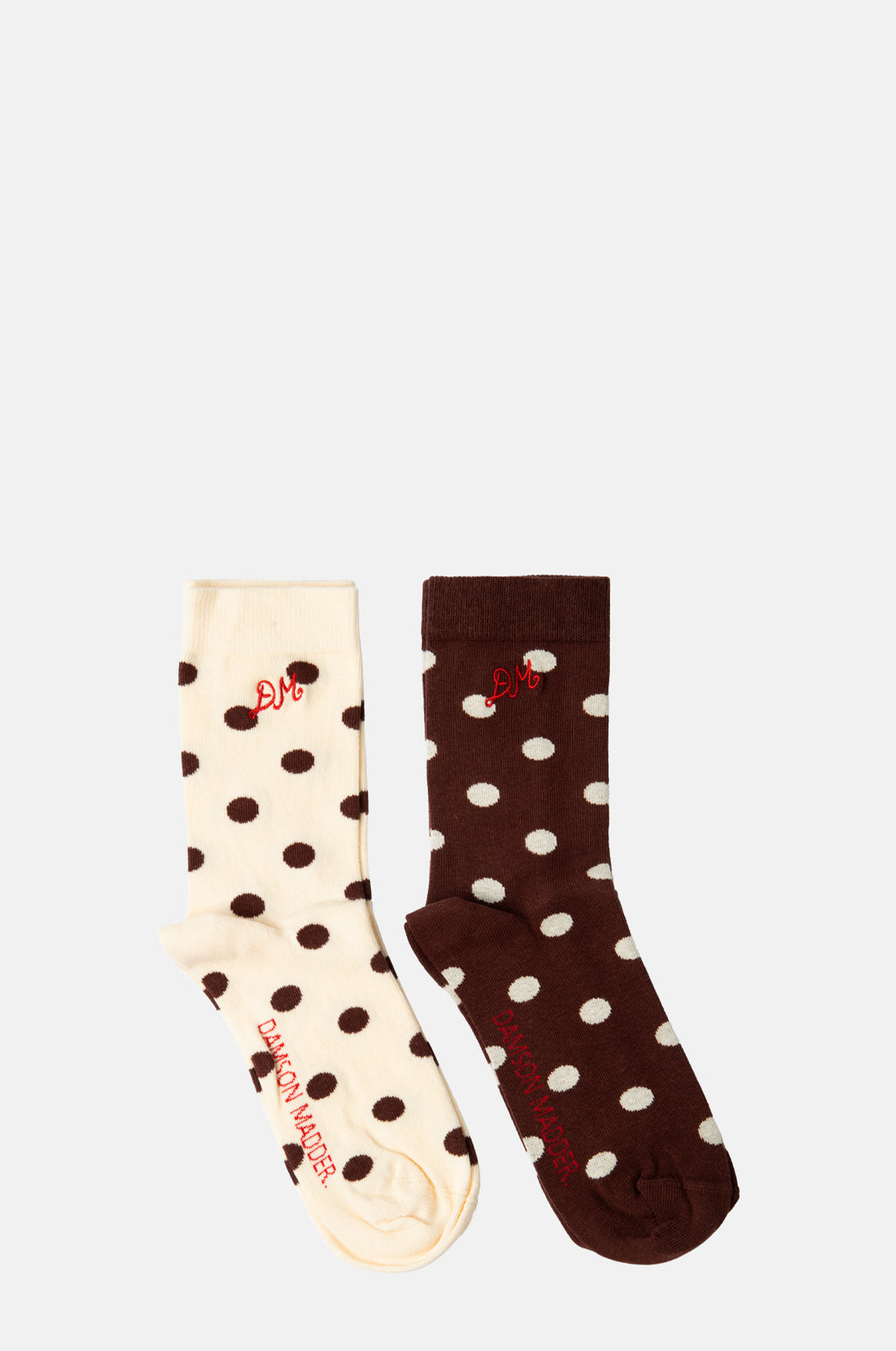 Damson Madder 2 Pack Choc and Ecru Spot Socks.