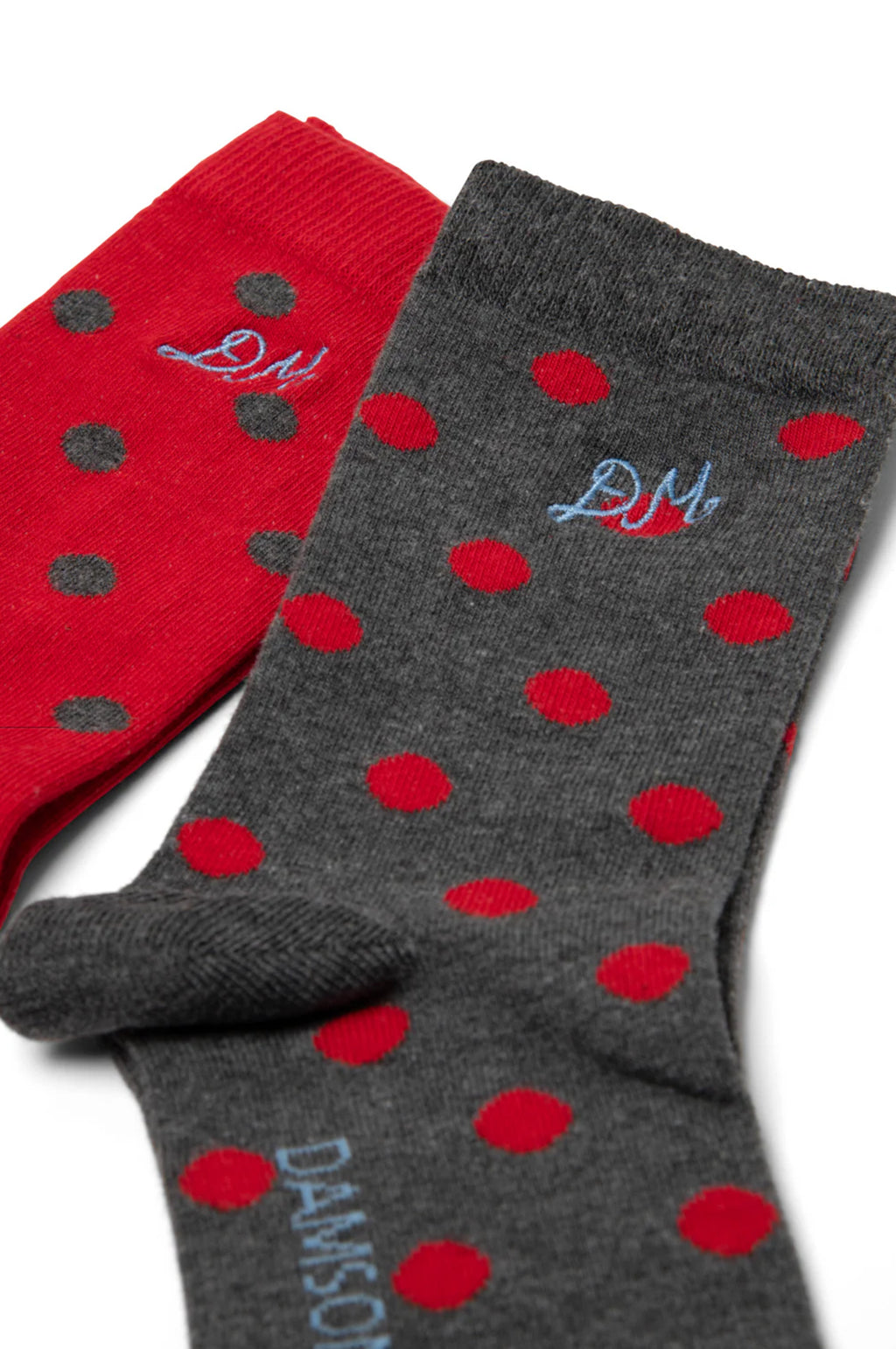 2 Pack Socks Red/Black Spot