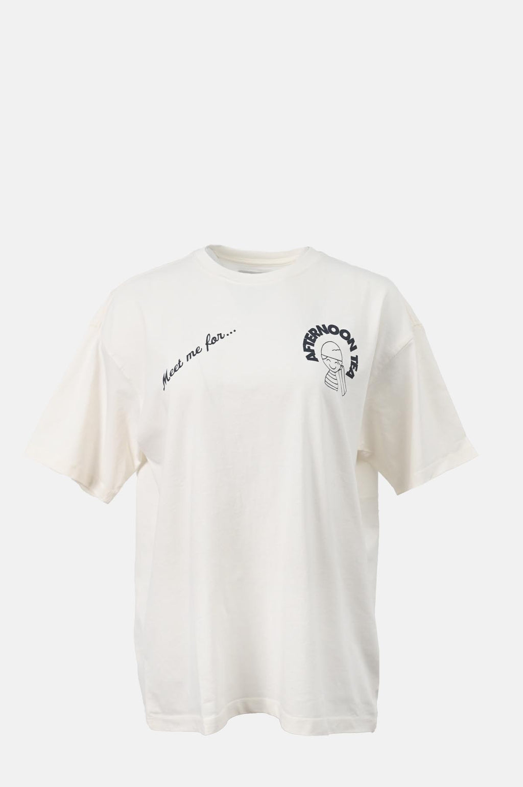 Damson Madder Afternoon Tea Boyfried Tee White.