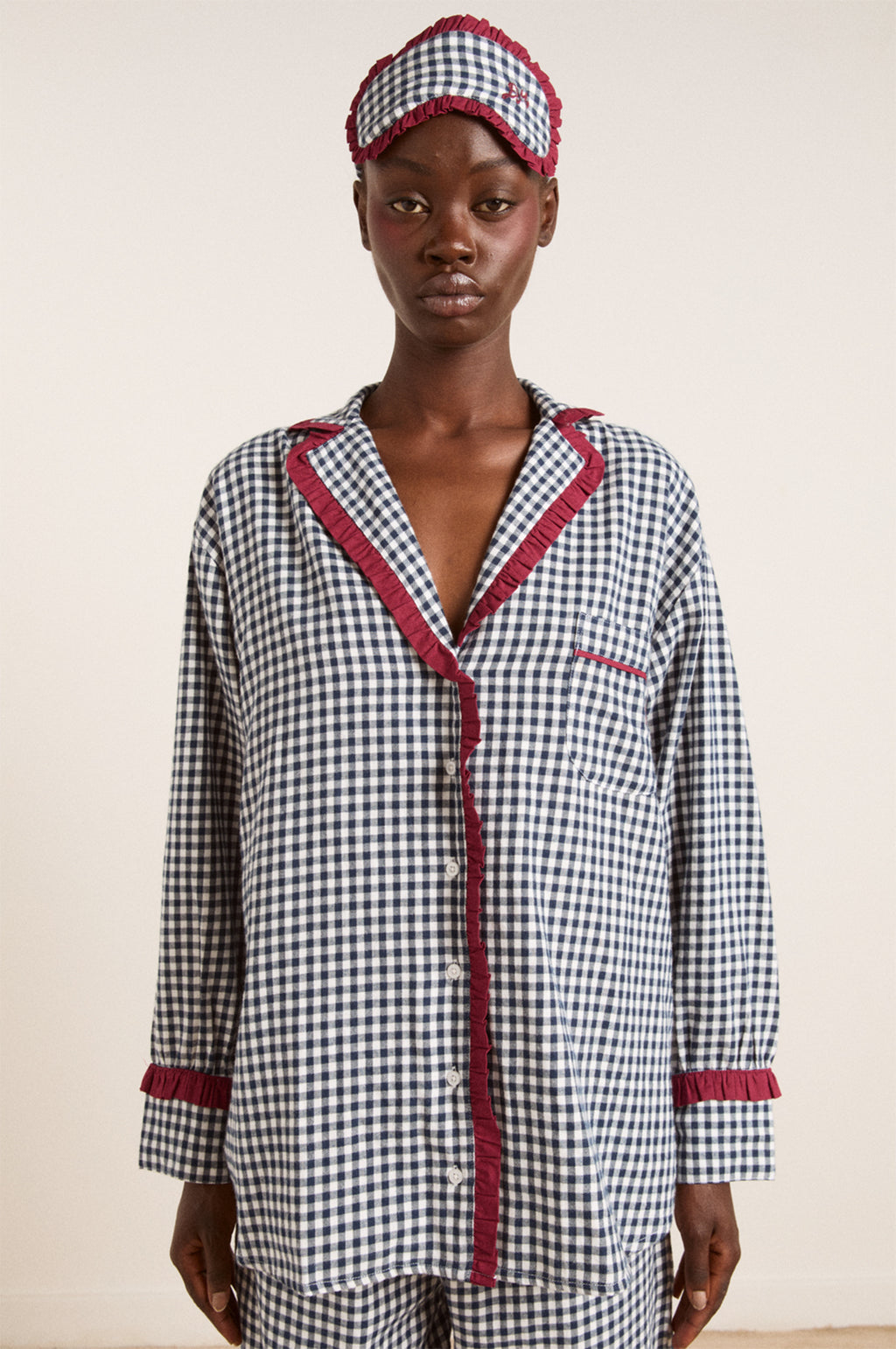 Antonia PJ Set Navy Gingham