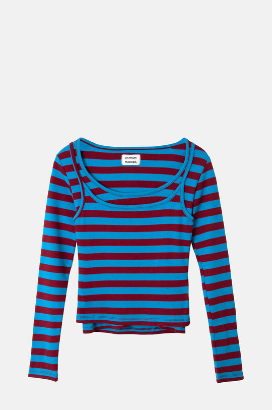 Avielle Double Layer Top Blue Stripes