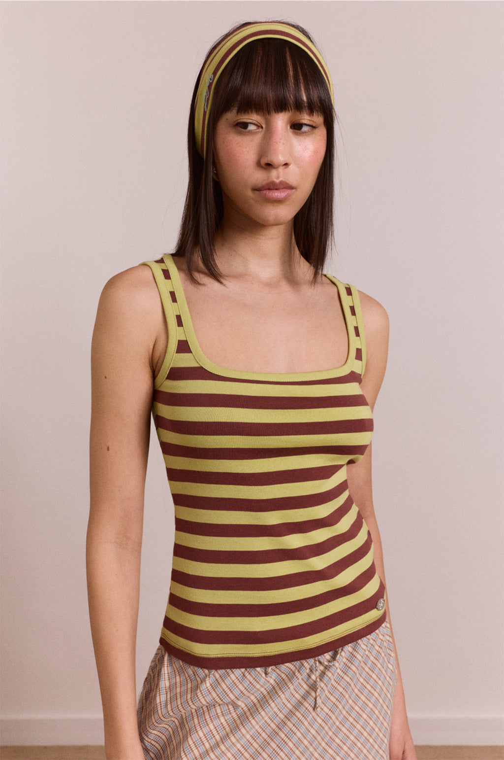 Avielle Tank Green Stripe