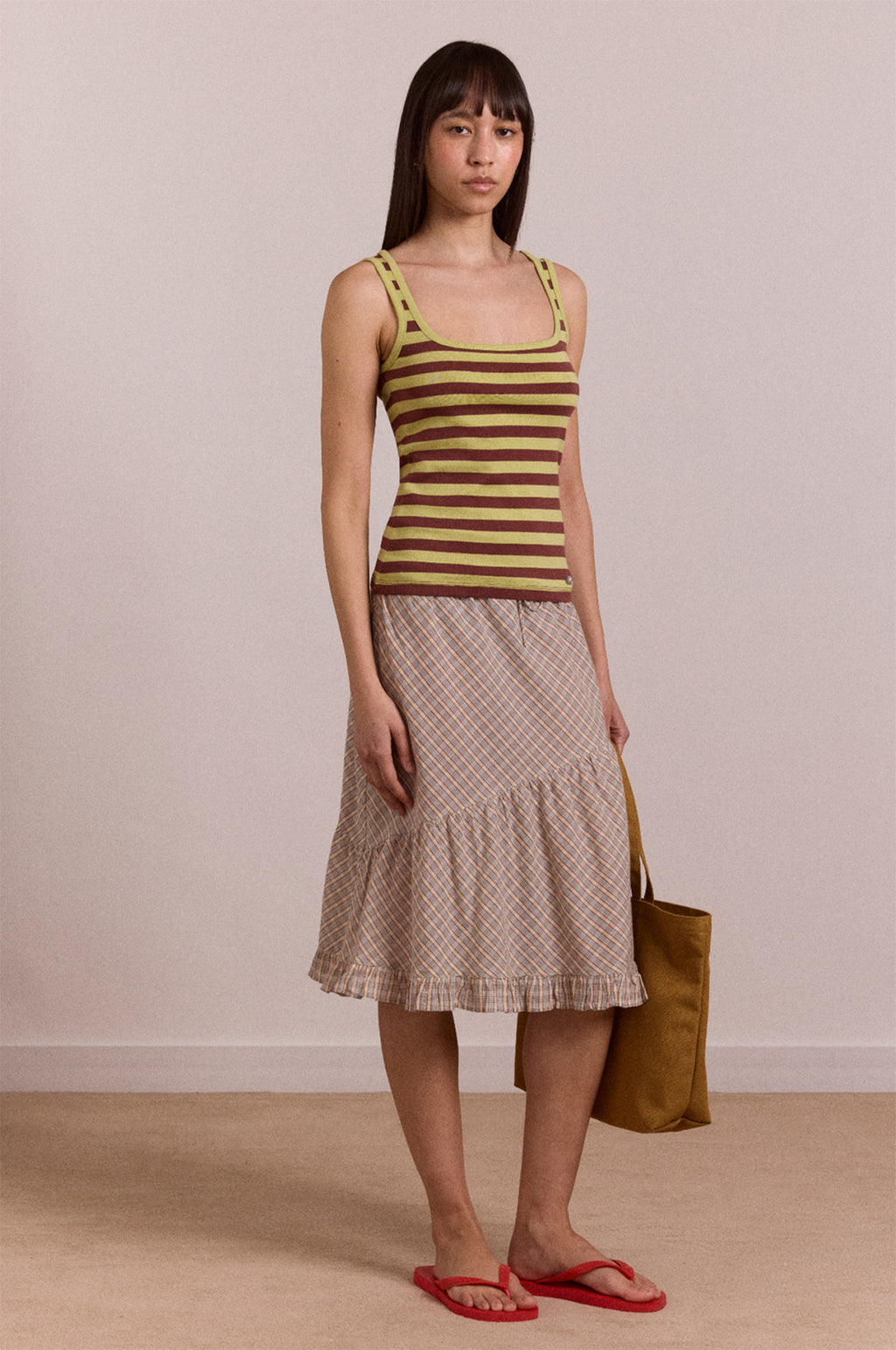Avielle Tank Green Stripe