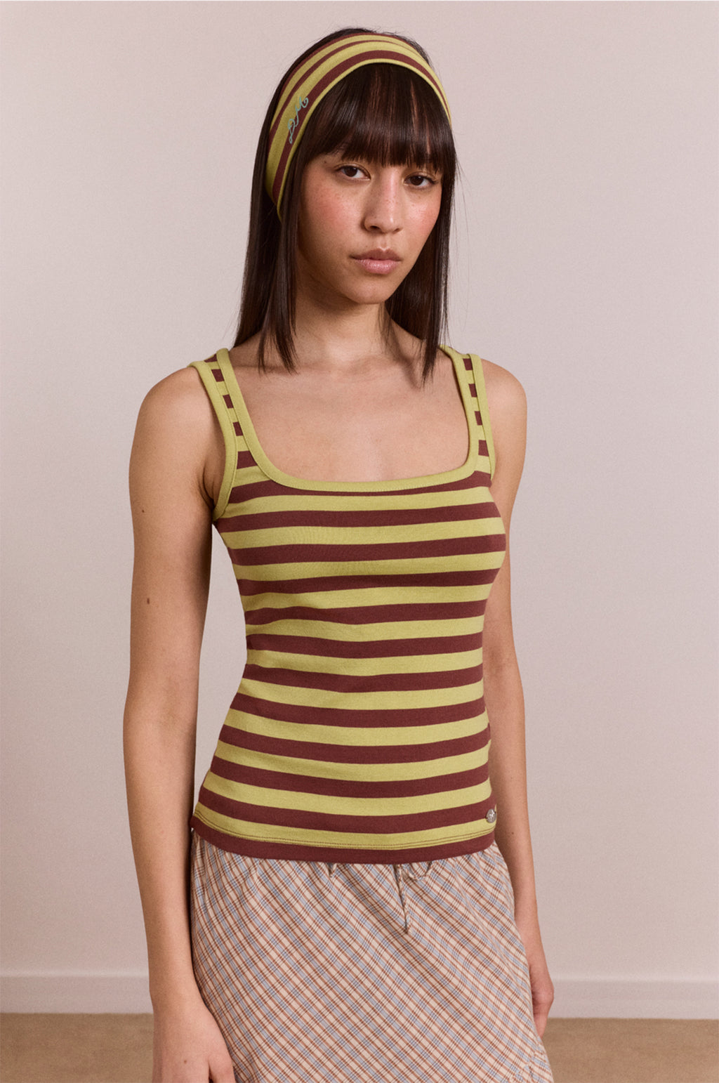 Avielle Tank Green Stripe