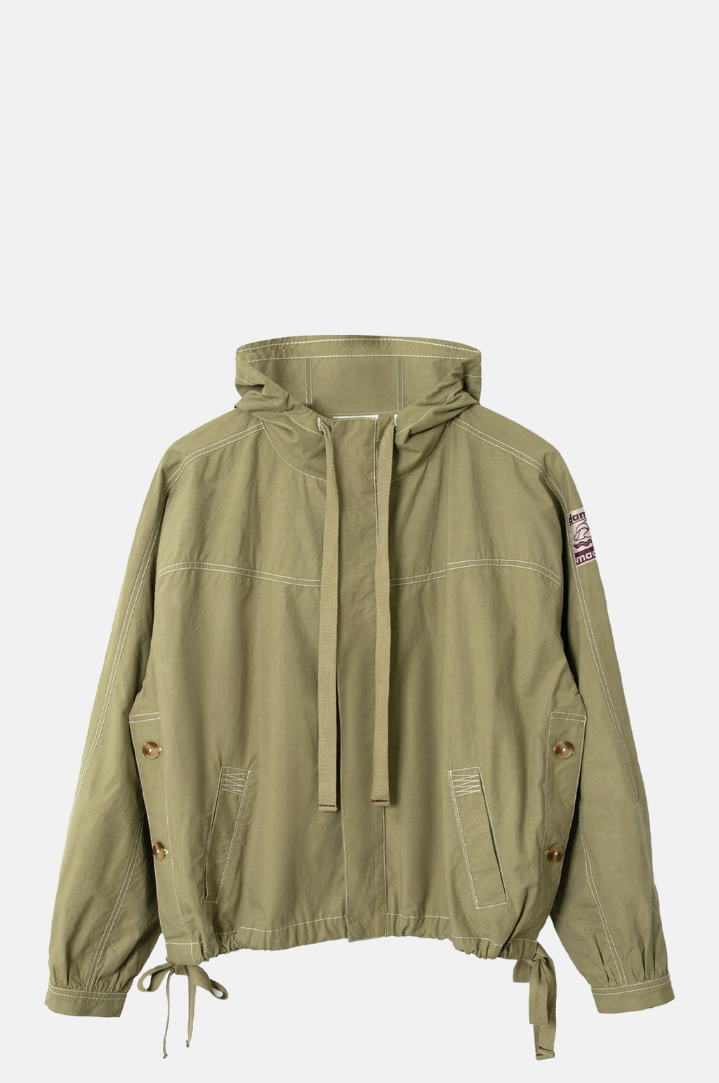Damson Madder Blake Hooded Top Sage.