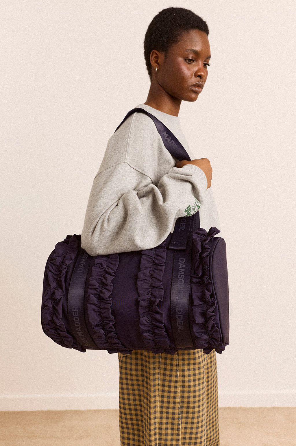 Brooke Frill Barrel Bag Navy