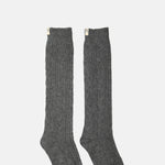 Damson Madder Cable Knit Long Cosy Sock Grey.