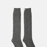 Damson Madder Cable Knit Long Cosy Sock Grey.