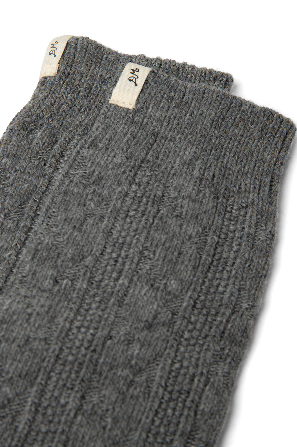 Cable Knit Long Cosy Sock Grey