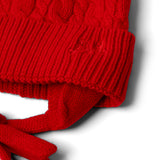 Cashmere Mix Turn Up Tie Beanie Red