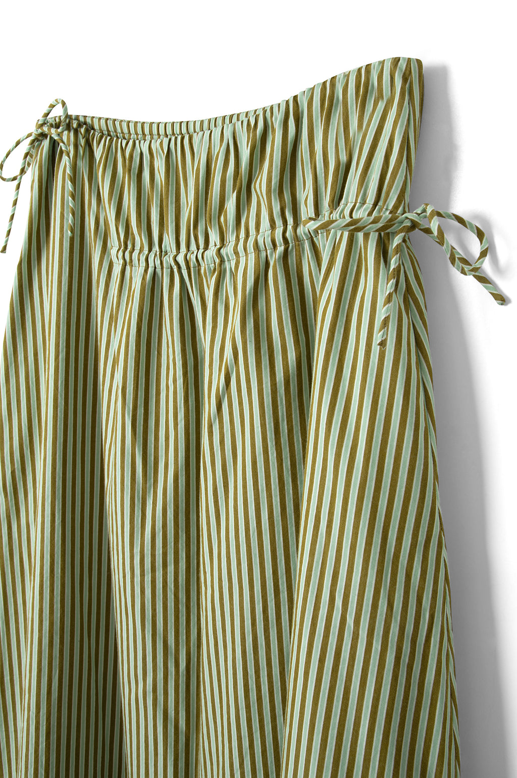 Caspia Volume Midi Skirt Basil Stripe