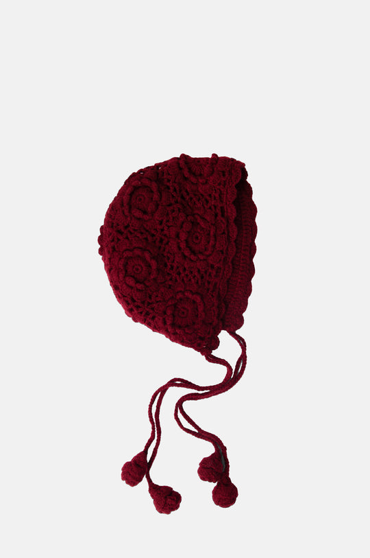 Crochet Bonnet Burgundy