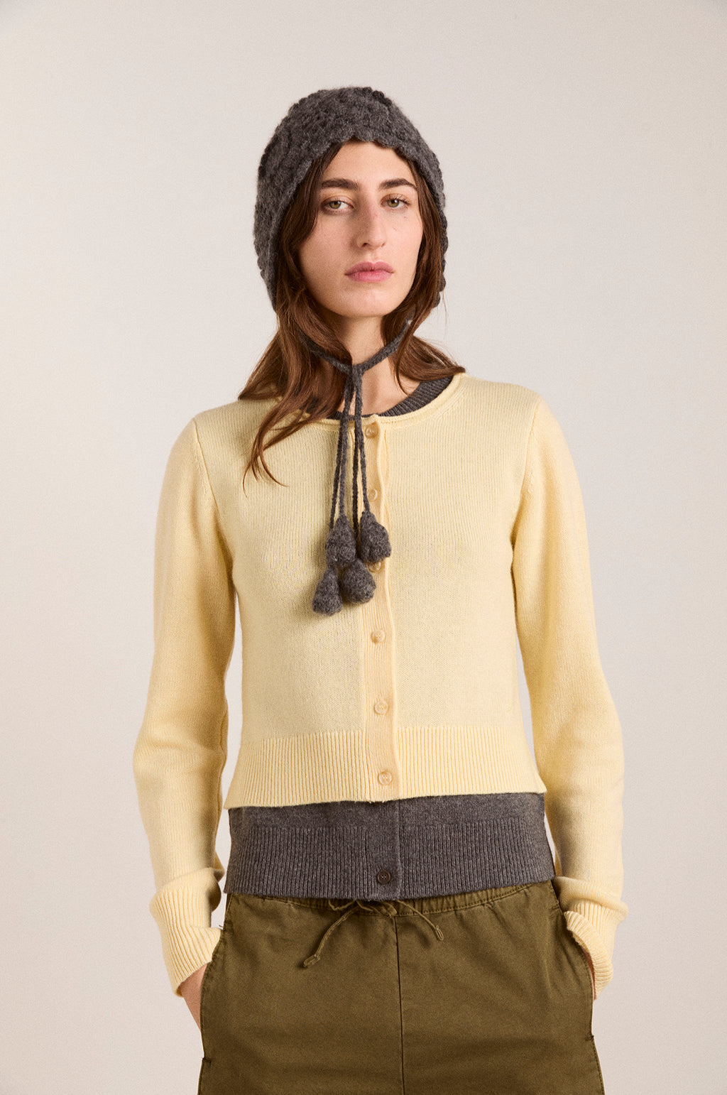 Crochet Bonnet Charcoal Marl