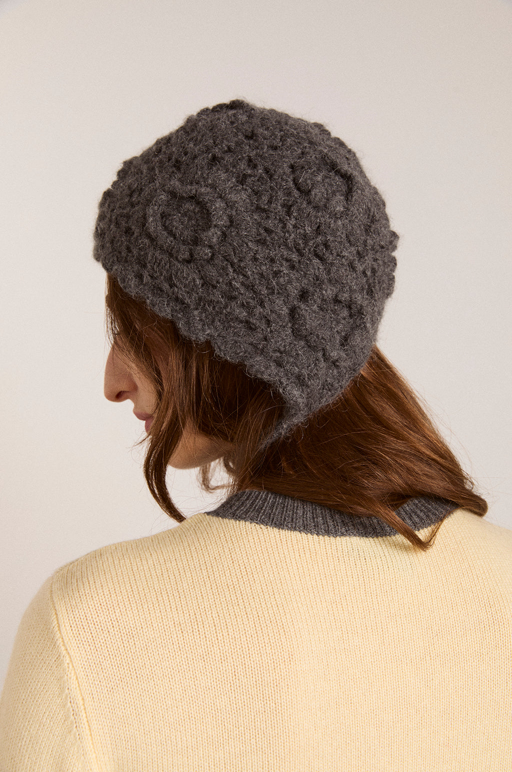 Crochet Bonnet Charcoal Marl
