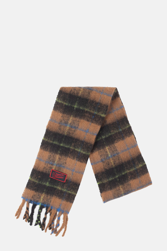 DM Fluffy Scarf Tan Check