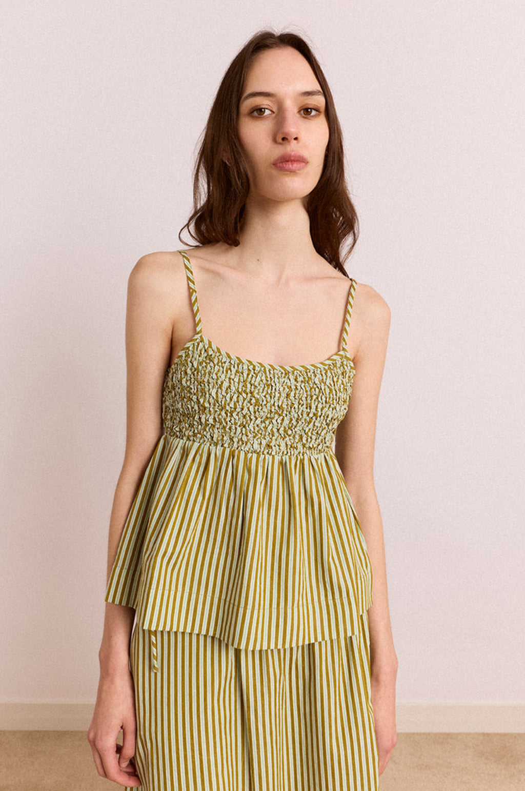 Dinah Cami Basil Stripe