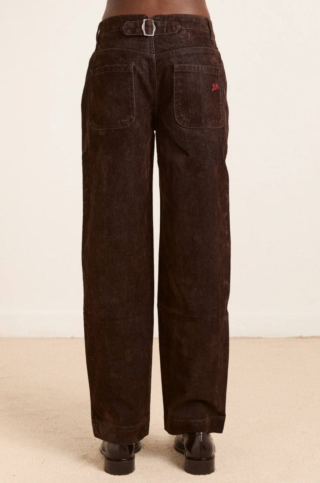 Drew Flocked Denim Jeans Bitter Choc