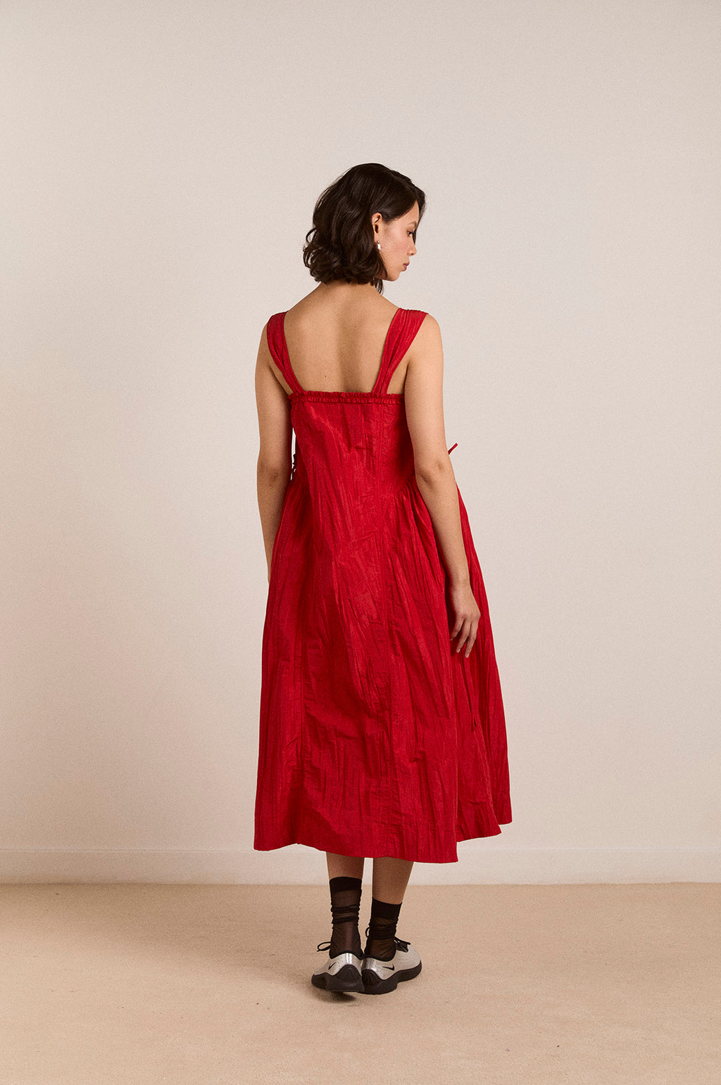 Elina Midi Dress Red Tafetta