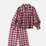 Damson Madder Elio PJ Set Berry Lilac Check.