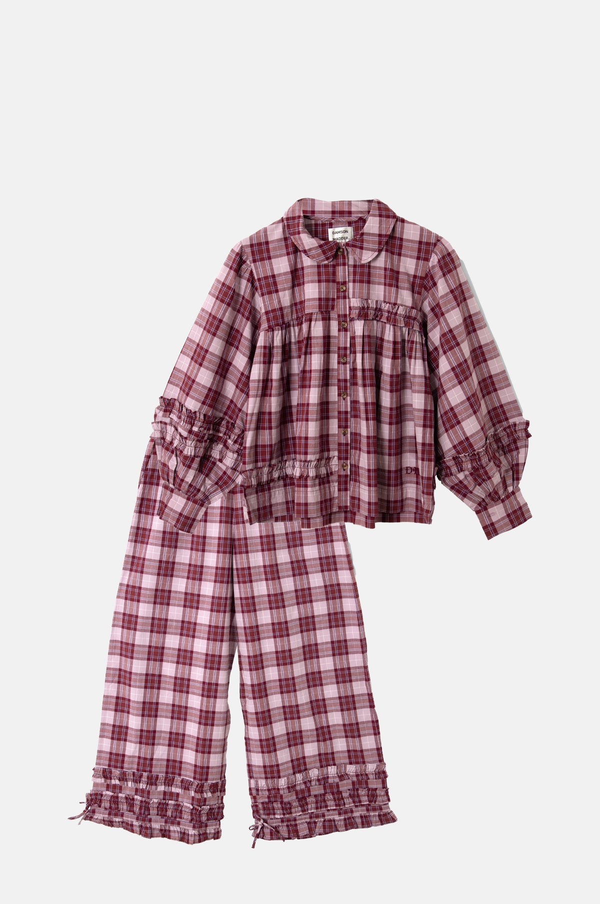 Damson Madder Elio PJ Set Berry Lilac Check.