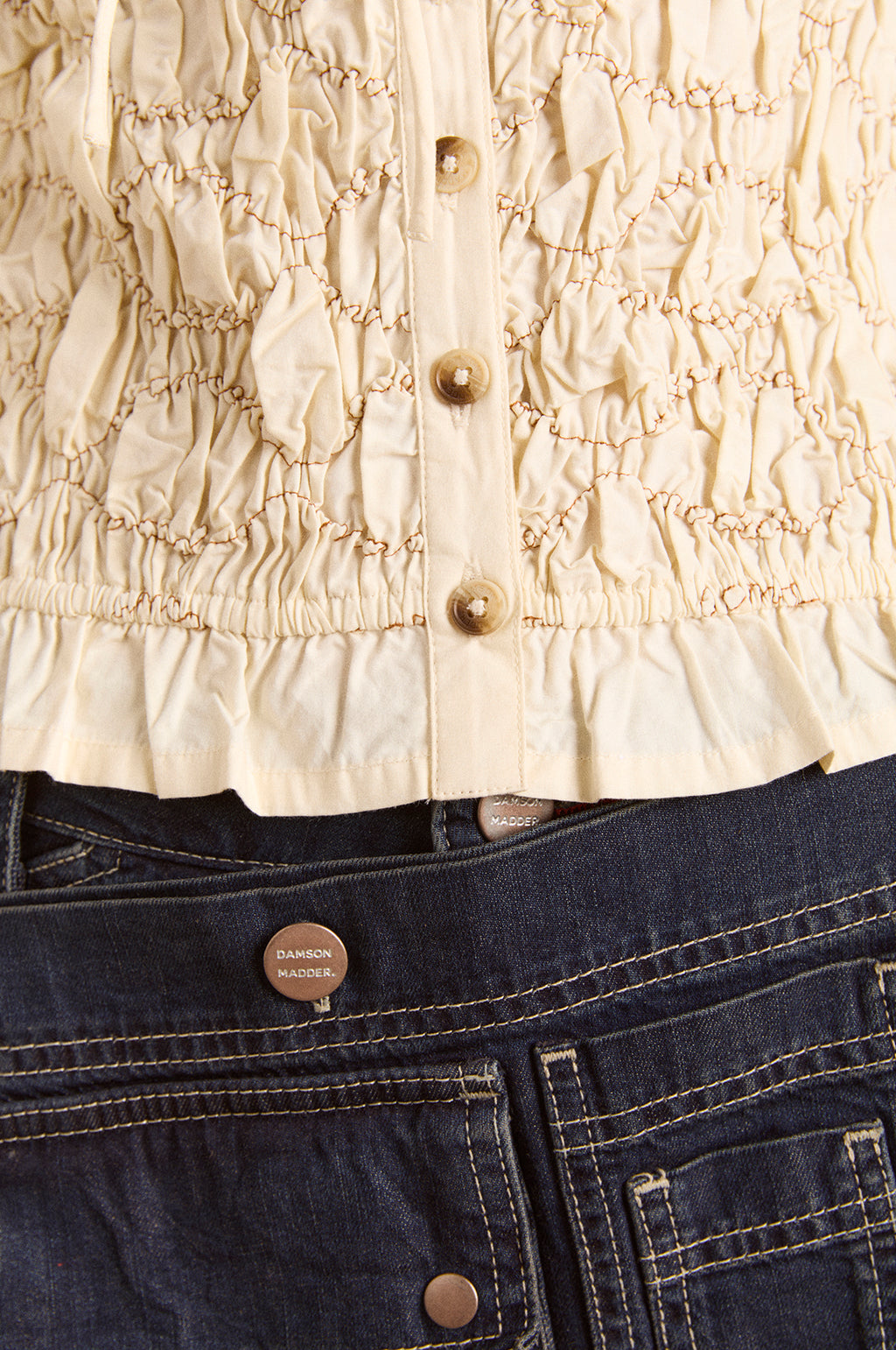 Elliana Smocked Cardi Butter