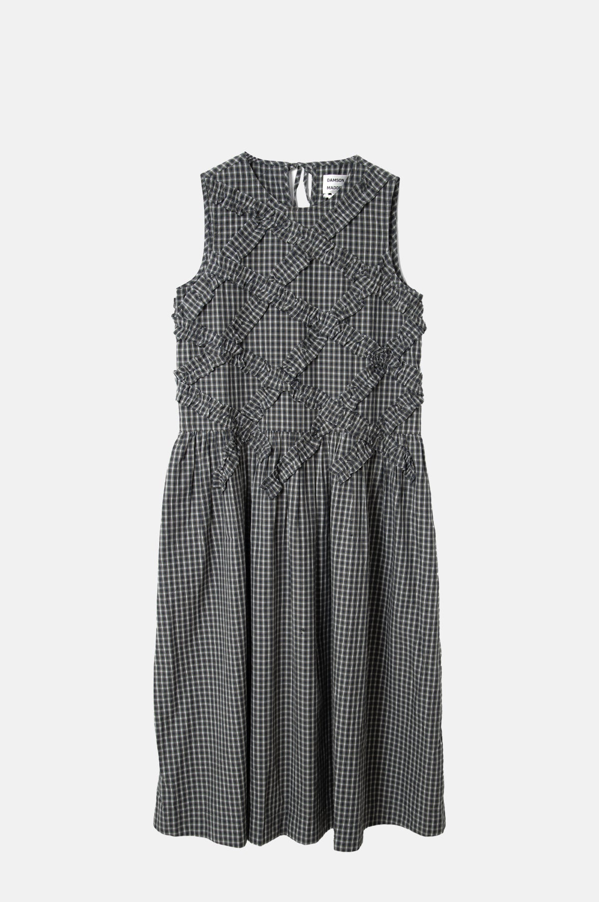 Damson Madder Elora Midi Sleeveless Midi Dress Lyra Check.