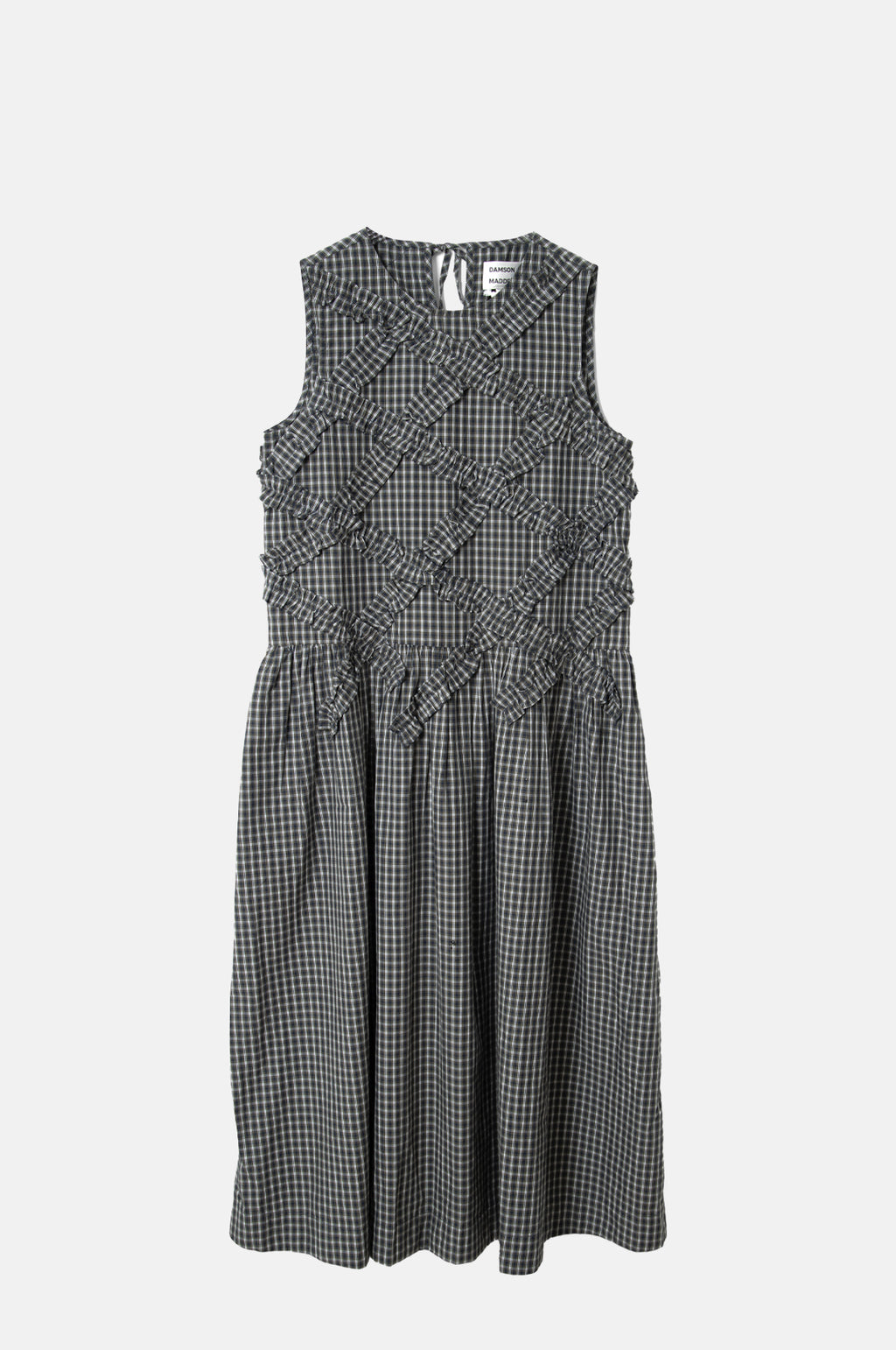 Damson Madder Elora Midi Sleeveless Midi Dress Lyra Check.