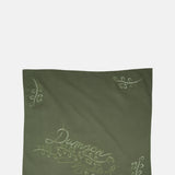 Damson Madder Embroidered Headscarf Khaki.