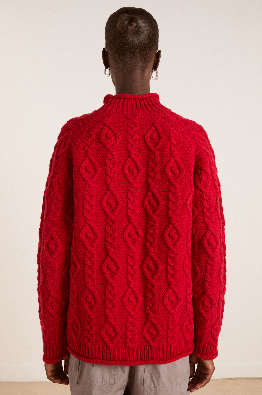 Ffion Stitch Interest Jumper Red